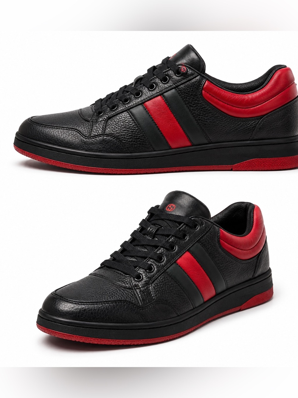 GUCCI Men 8G/ 9 USA Black and Red Men's Sneakers with Box and Duster